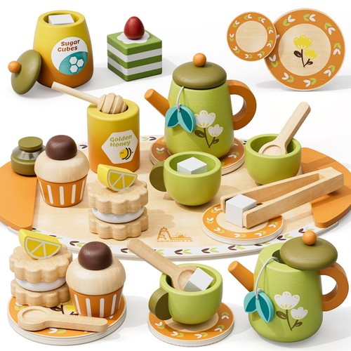 Wooden tea set - tea, toddlers