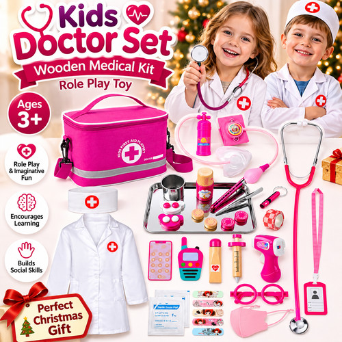 Kids doctor set - doctor, wooden